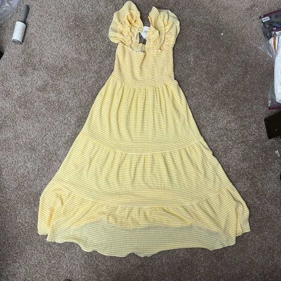 Promesa Women’s Yellow Striped Lightweight Summer Maxi Dress Size Large NWT - Picture 2 of 9